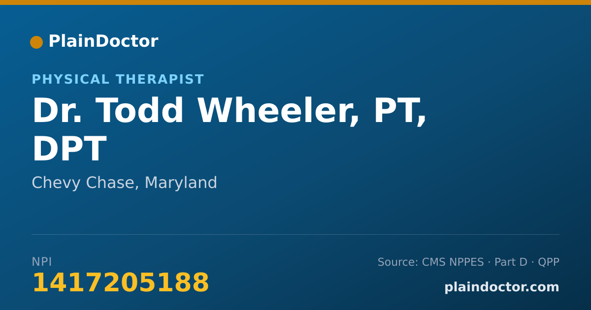 Shareable card for Todd Wheeler, PT, DPT - Physical Therapist, Chevy Chase, MD