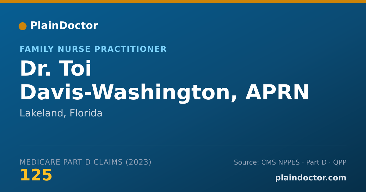 Shareable card for Toi Davis-Washington, APRN - Family Nurse Practitioner, Lakeland, FL