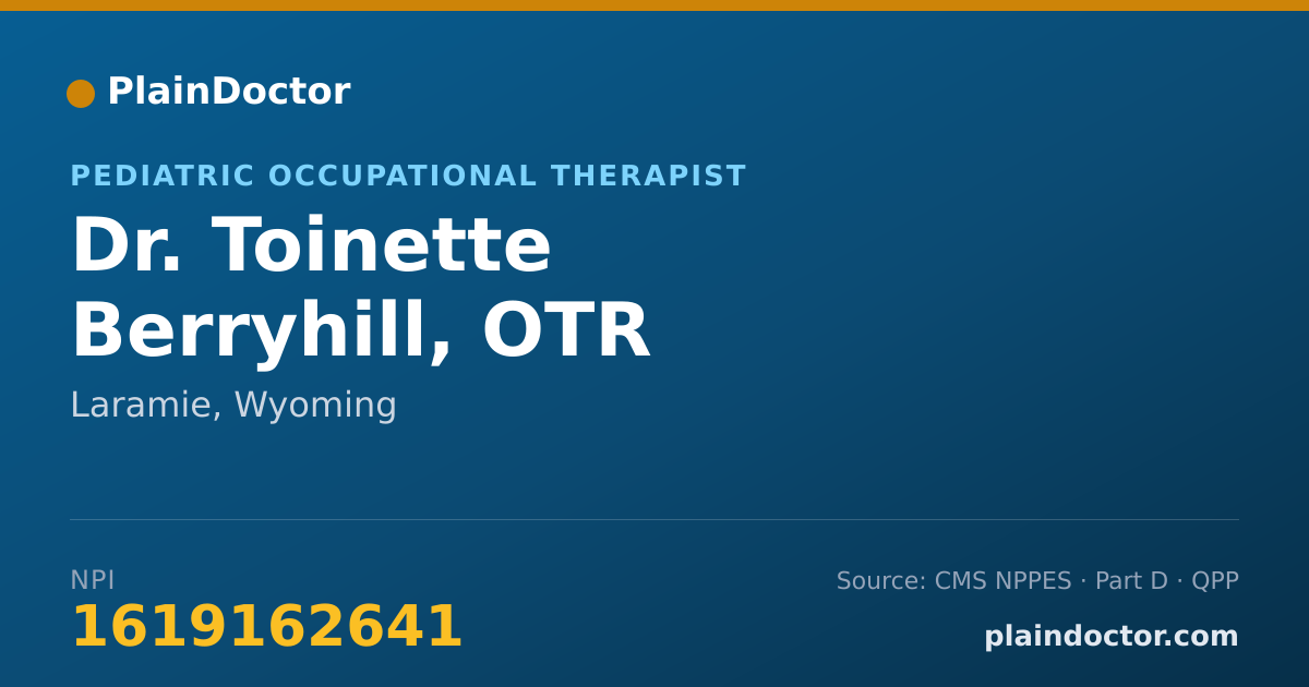 Shareable card for Toinette Berryhill, OTR - Pediatric Occupational Therapist, Laramie, WY