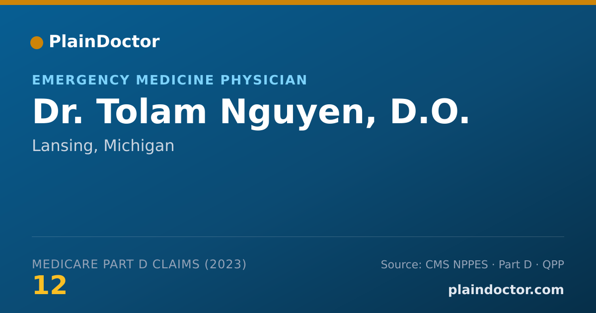Shareable card for Tolam Nguyen, D.O. - Emergency Medicine Physician, Lansing, MI