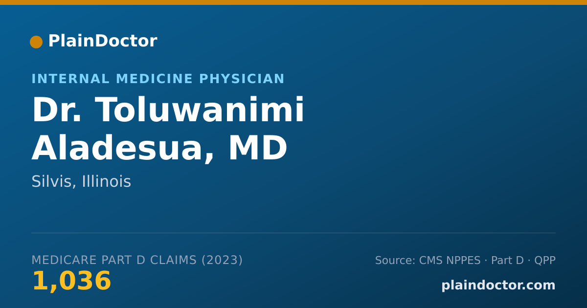 Shareable card for Toluwanimi Aladesua, MD - Internal Medicine Physician, Silvis, IL