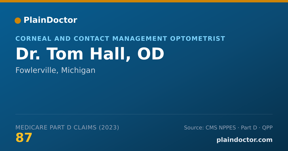 Shareable card for Tom Hall, OD - Corneal and Contact Management Optometrist, Fowlerville, MI