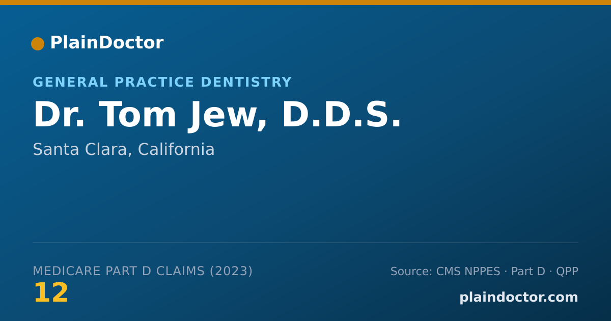 Shareable card for Tom Jew, D.D.S. - General Practice Dentistry, Santa Clara, CA
