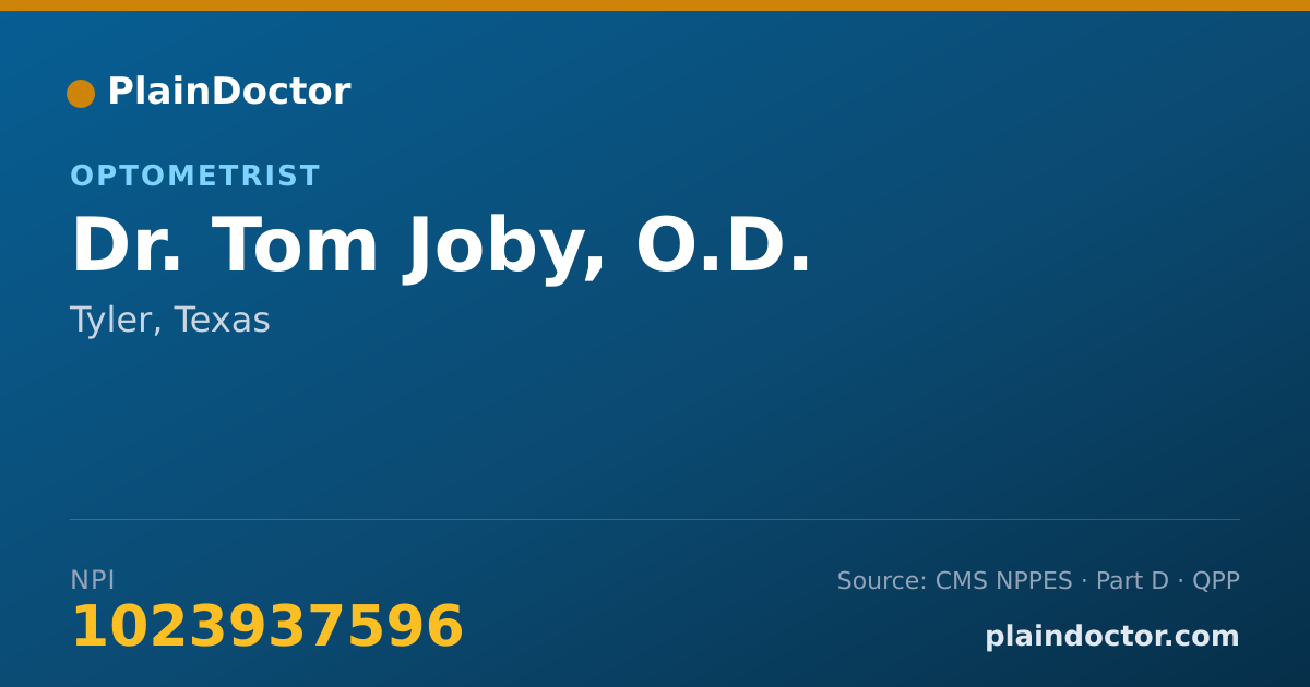 Shareable card for Tom Joby, O.D. - Optometrist, Tyler, TX