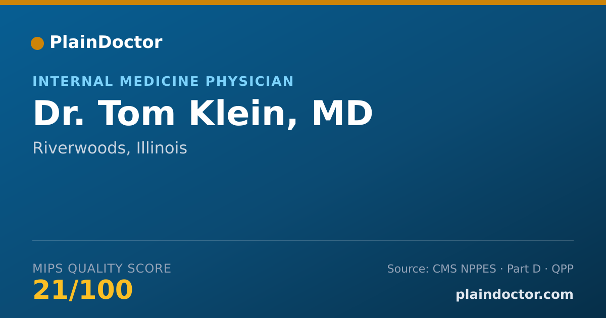Shareable card for Tom Klein, MD - Internal Medicine Physician, Riverwoods, IL