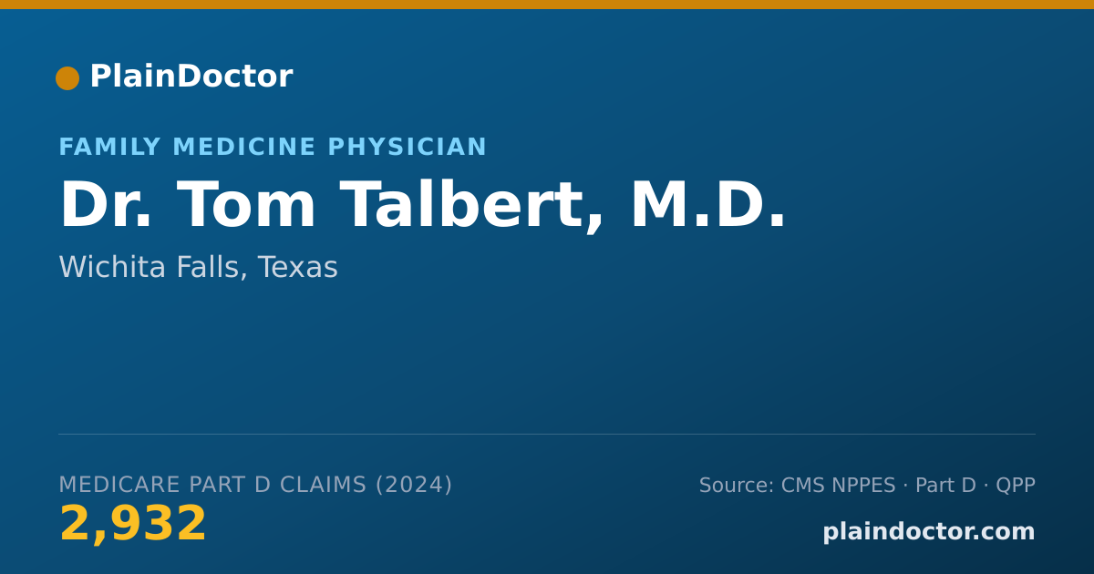 Shareable card for Tom Talbert, M.D. - Family Medicine Physician, Wichita Falls, TX