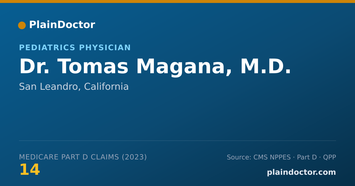 Shareable card for Tomas Magana, M.D. - Pediatrics Physician, San Leandro, CA