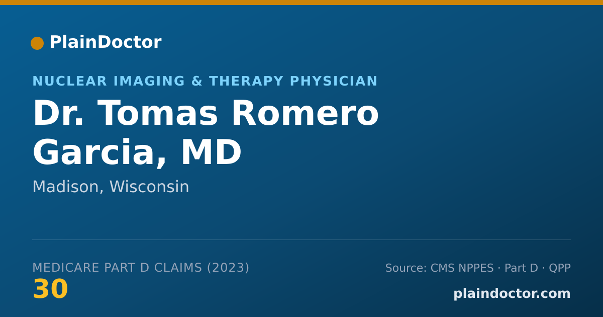Shareable card for Tomas Romero Garcia, MD - Nuclear Imaging & Therapy Physician, Madison, WI