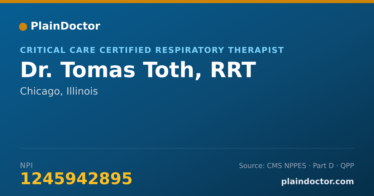 Shareable card for Tomas Toth, RRT - Critical Care Certified Respiratory Therapist, Chicago, IL