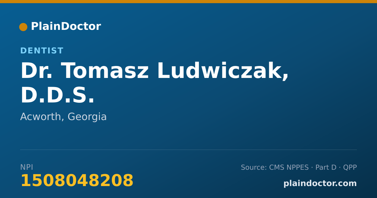 Shareable card for Tomasz Ludwiczak, D.D.S. - Dentist, Acworth, GA