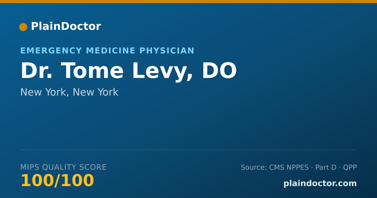 Shareable card for Tome Levy, DO - Emergency Medicine Physician, New York, NY