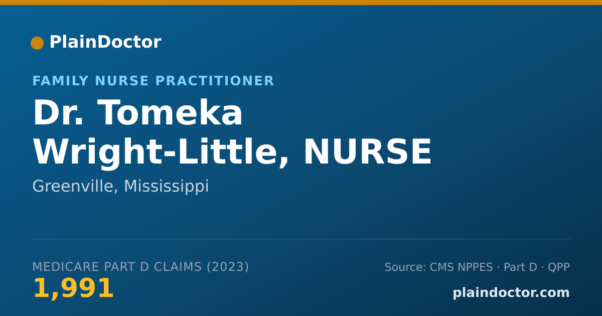 Shareable card for Tomeka Wright-Little, NURSE PRACTITIONER - Family Nurse Practitioner, Greenville, MS