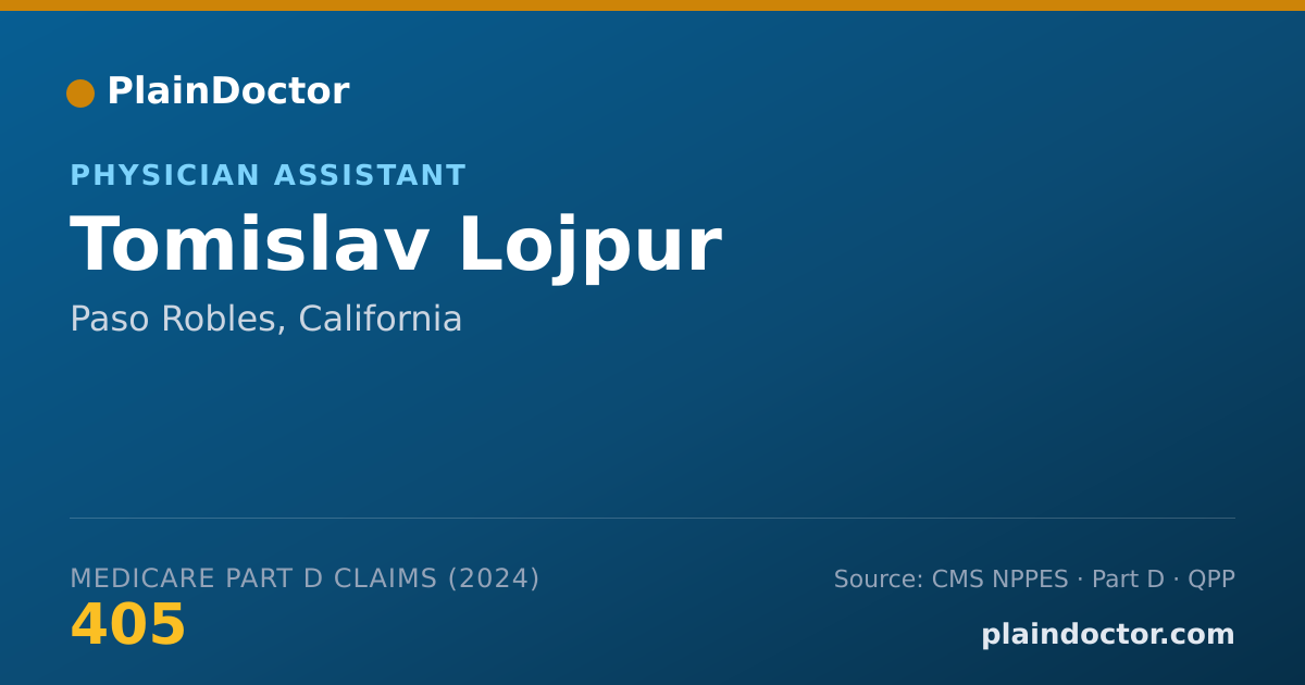 Shareable card for Tomislav Lojpur - Physician Assistant, Paso Robles, CA