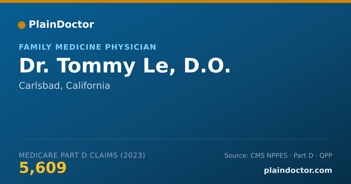 Shareable card for Tommy Le, D.O. - Family Medicine Physician, Carlsbad, CA
