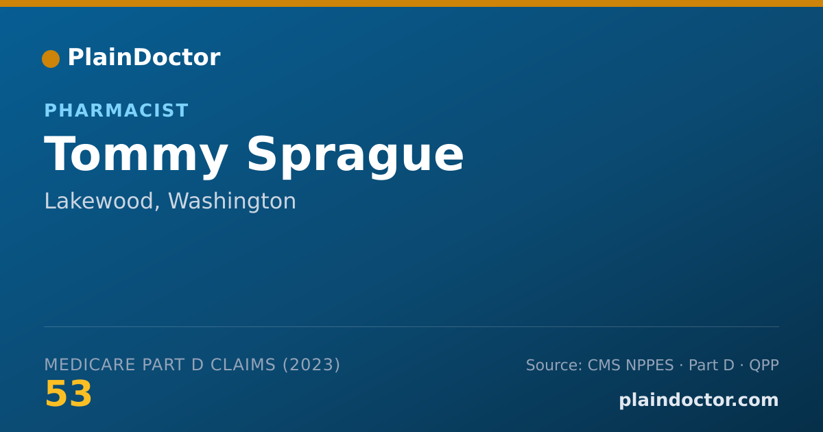 Shareable card for Tommy Sprague - Pharmacist, Lakewood, WA