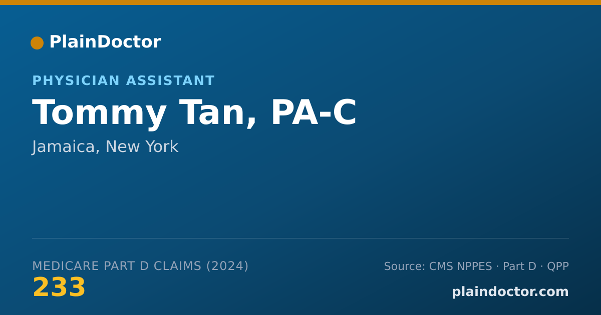Shareable card for Tommy Tan, PA-C - Physician Assistant, Jamaica, NY