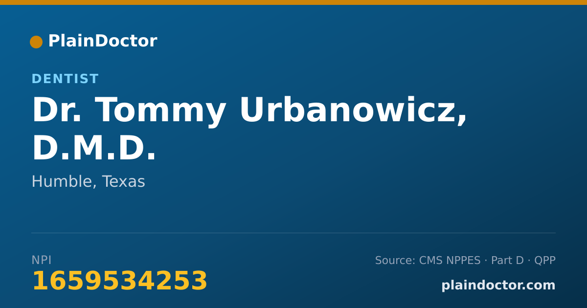 Shareable card for Tommy Urbanowicz, D.M.D. - Dentist, Humble, TX