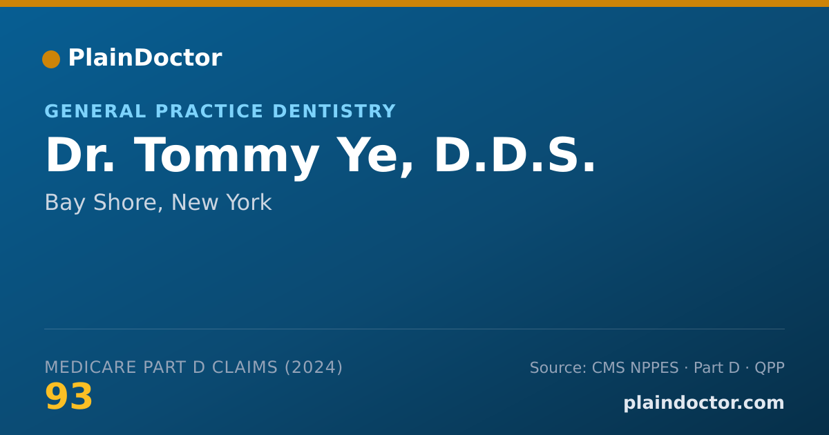 Shareable card for Tommy Ye, D.D.S. - General Practice Dentistry, Bay Shore, NY