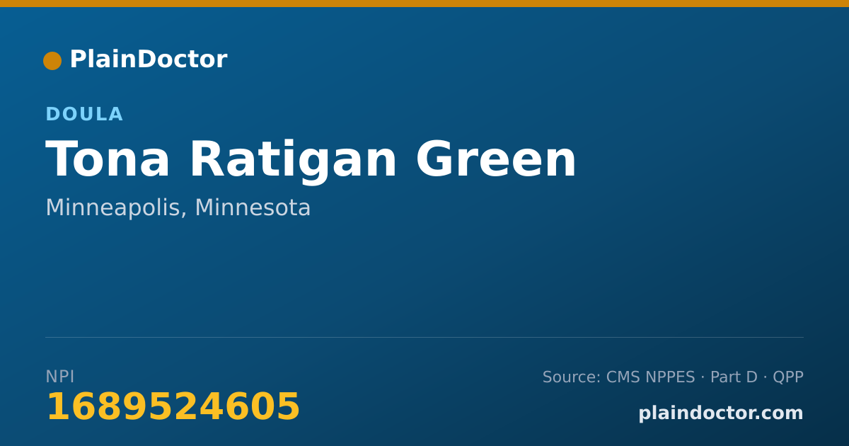 Shareable card for Tona Ratigan Green - Doula, Minneapolis, MN