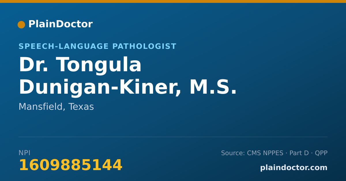 Shareable card for Tongula Dunigan-Kiner, M.S. CCC-SLP - Speech-Language Pathologist, Mansfield, TX