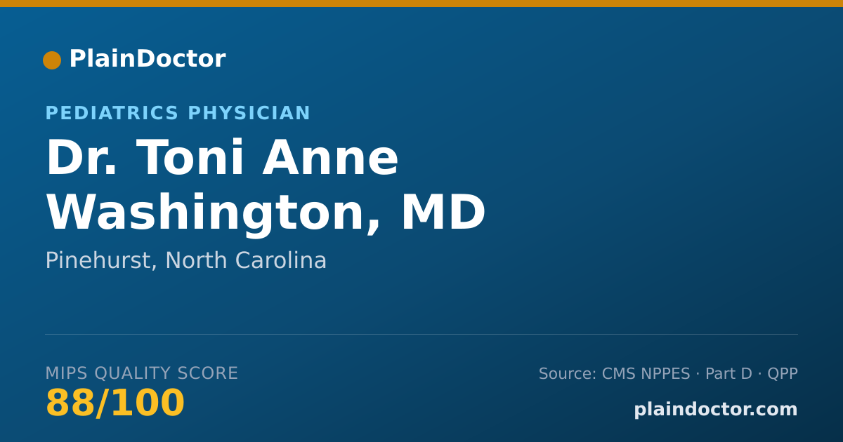 Shareable card for Toni Anne Washington, MD - Pediatrics Physician, Pinehurst, NC