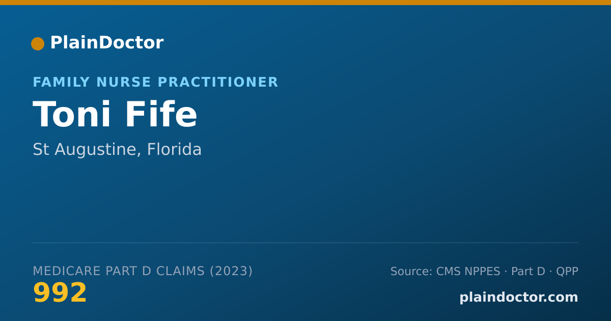 Shareable card for Toni Fife - Family Nurse Practitioner, St Augustine, FL