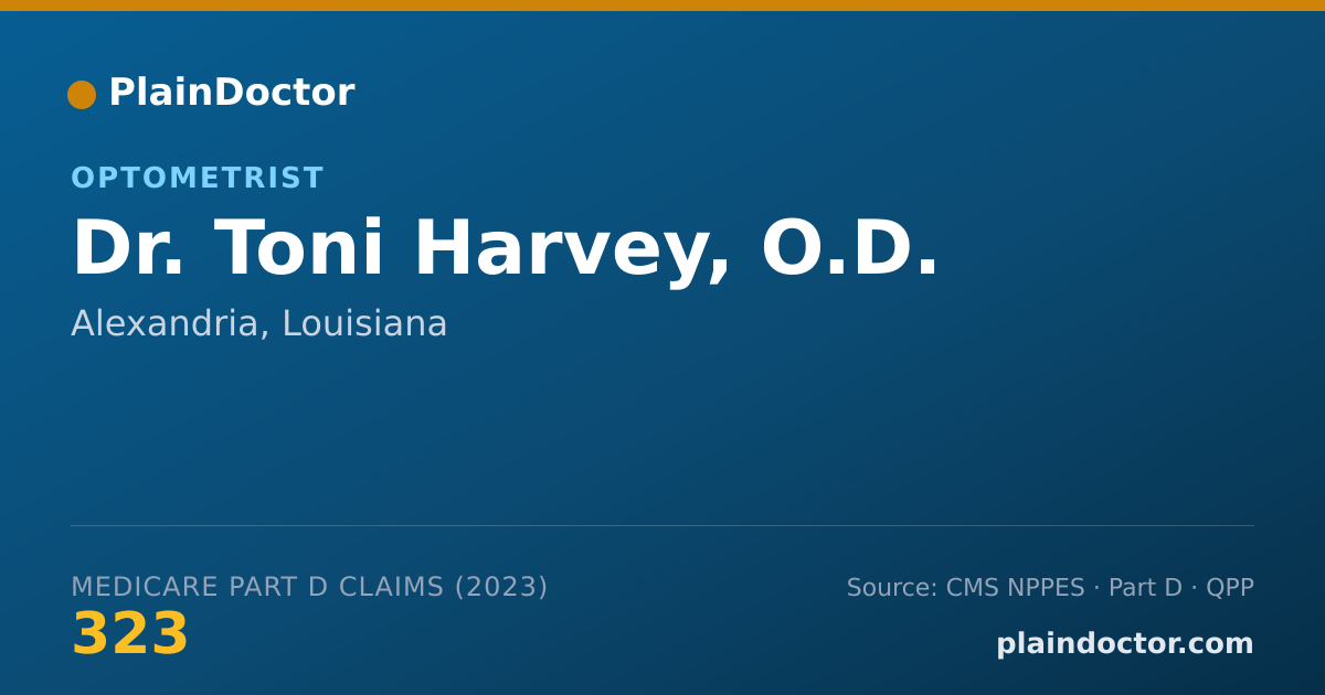 Shareable card for Toni Harvey, O.D. - Optometrist, Alexandria, LA