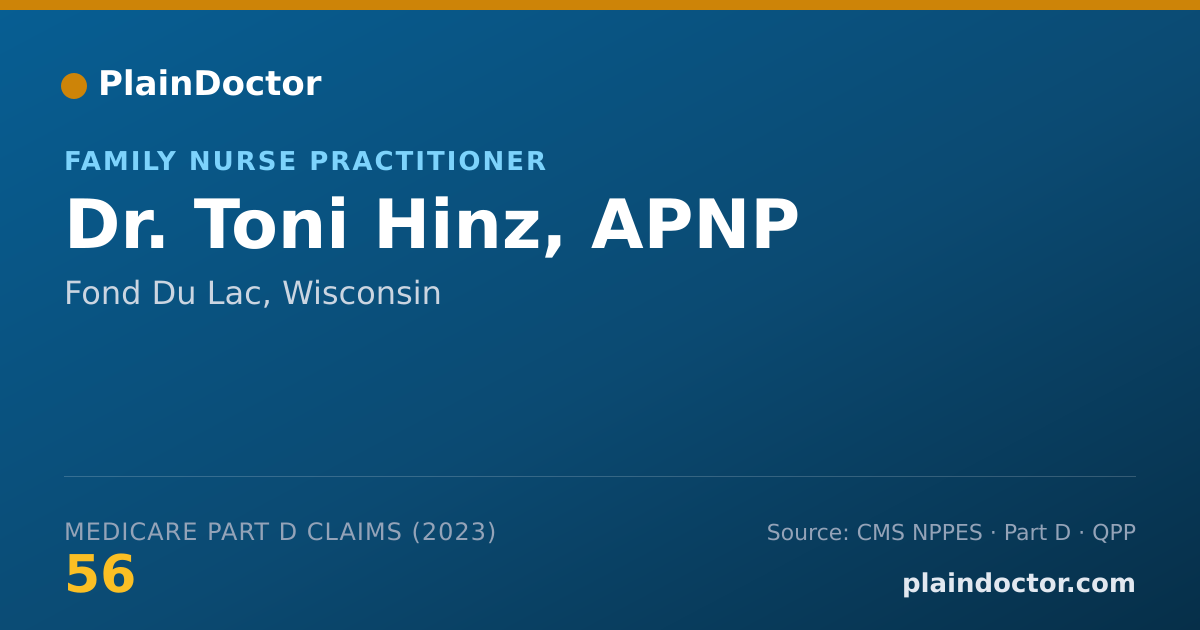 Shareable card for Toni Hinz, APNP - Family Nurse Practitioner, Fond Du Lac, WI