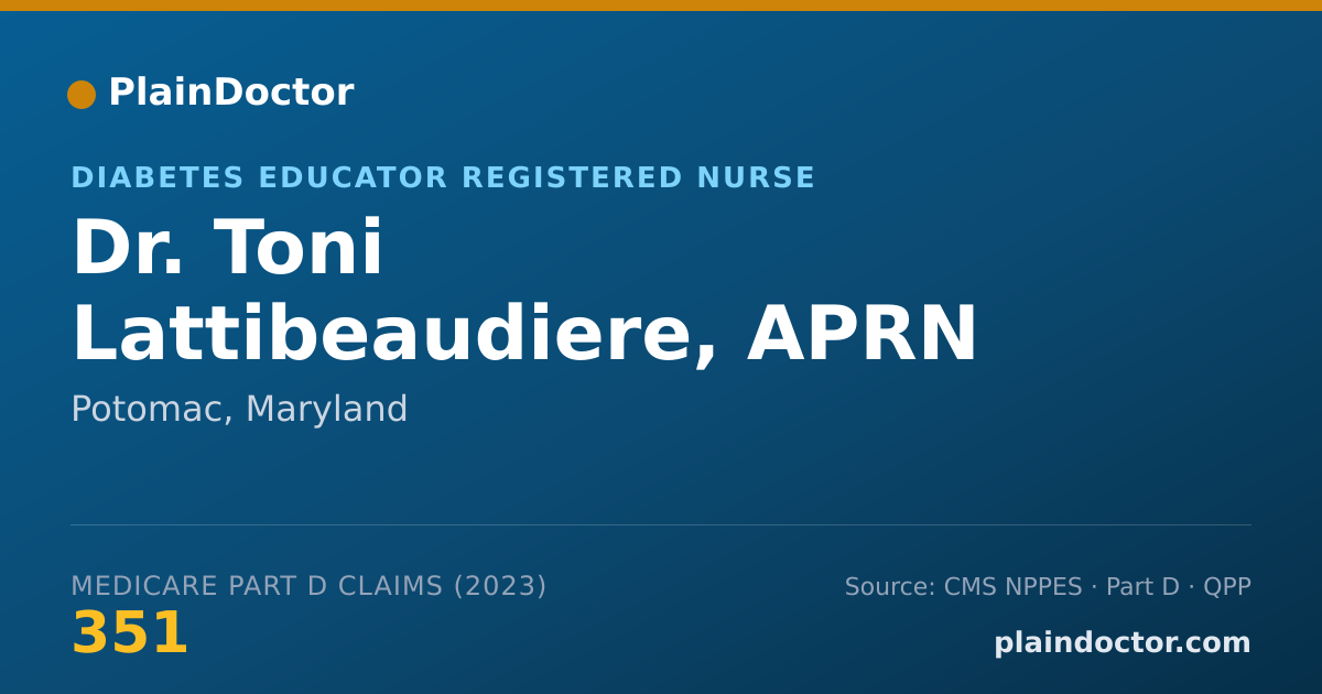 Shareable card for Toni Lattibeaudiere, APRN - Diabetes Educator Registered Nurse, Potomac, MD