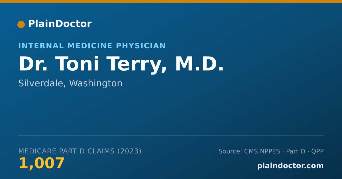 Shareable card for Toni Terry, M.D. - Internal Medicine Physician, Silverdale, WA