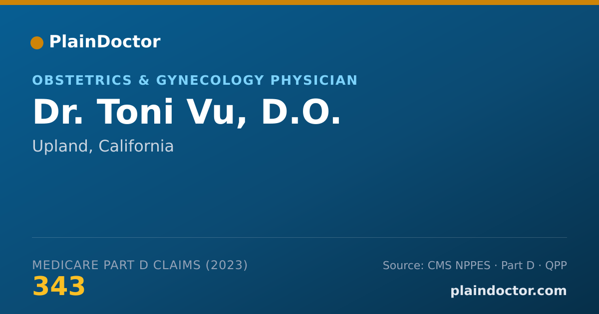 Shareable card for Toni Vu, D.O. - Obstetrics & Gynecology Physician, Upland, CA