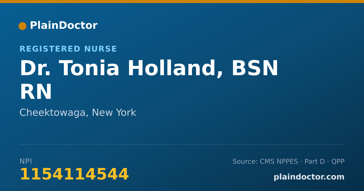 Shareable card for Tonia Holland, BSN RN - Registered Nurse, Cheektowaga, NY