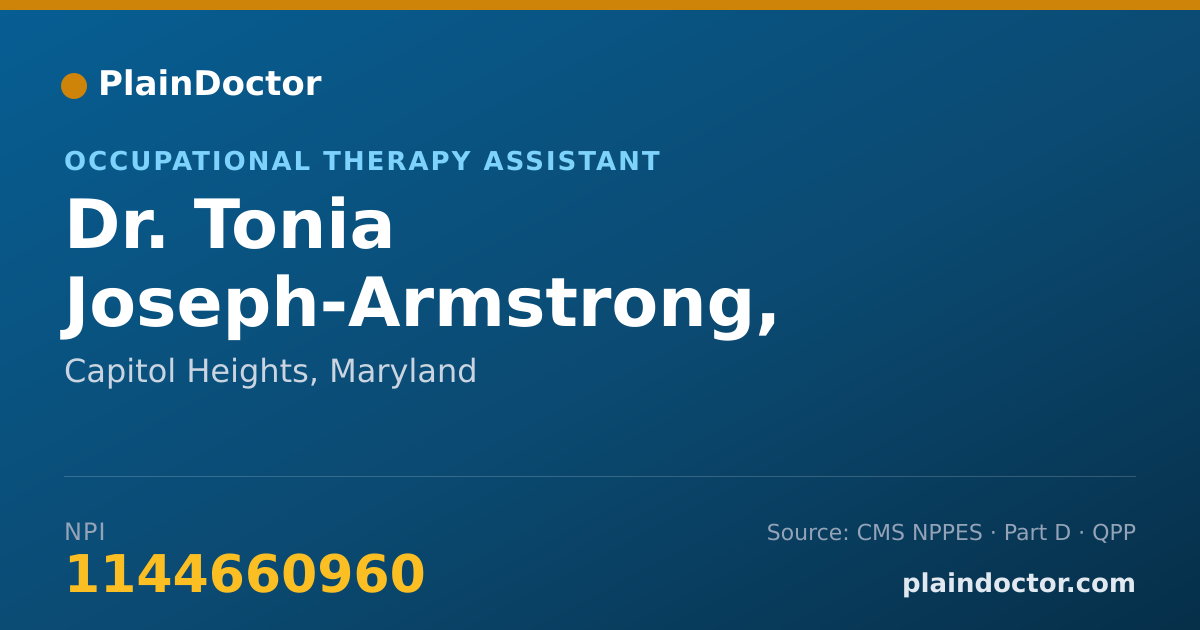 Shareable card for Tonia Joseph-Armstrong, COTA/L - Occupational Therapy Assistant, Capitol Heights, MD