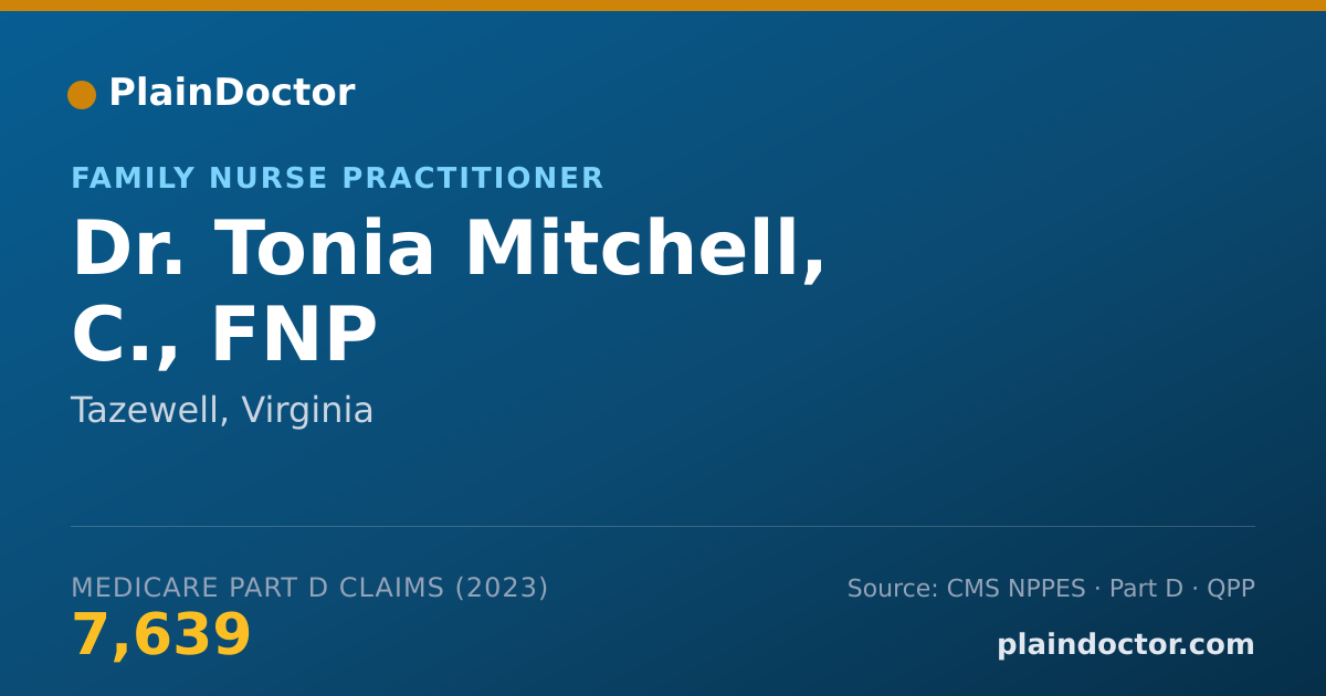 Shareable card for Tonia Mitchell, C., FNP - Family Nurse Practitioner, Tazewell, VA
