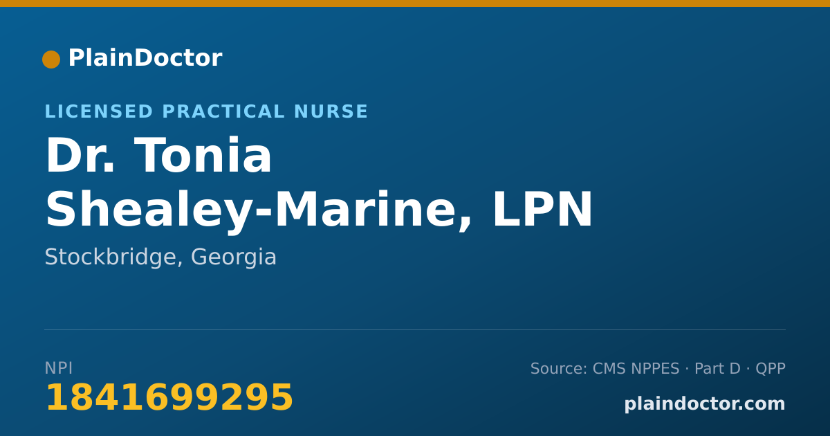 Shareable card for Tonia Shealey-Marine, LPN - Licensed Practical Nurse, Stockbridge, GA