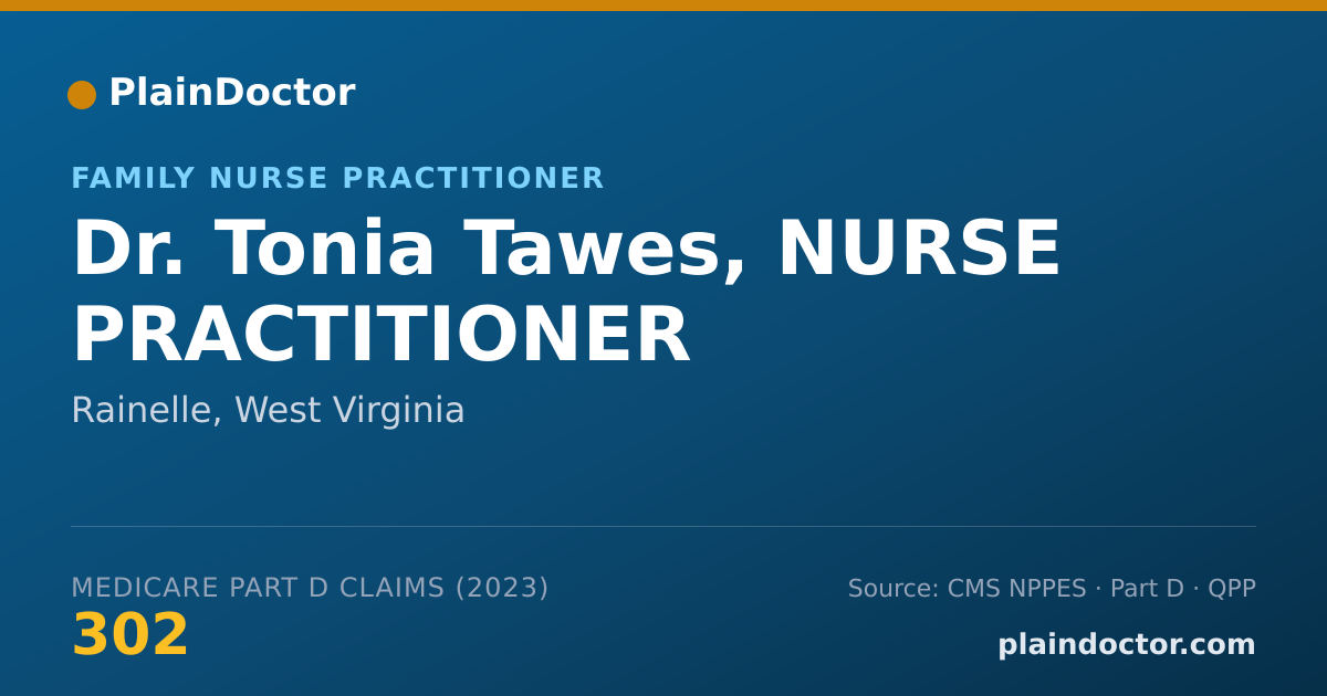 Shareable card for Tonia Tawes, NURSE PRACTITIONER - Family Nurse Practitioner, Rainelle, WV