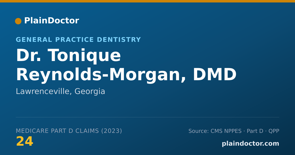 Shareable card for Tonique Reynolds-Morgan, DMD - General Practice Dentistry, Lawrenceville, GA