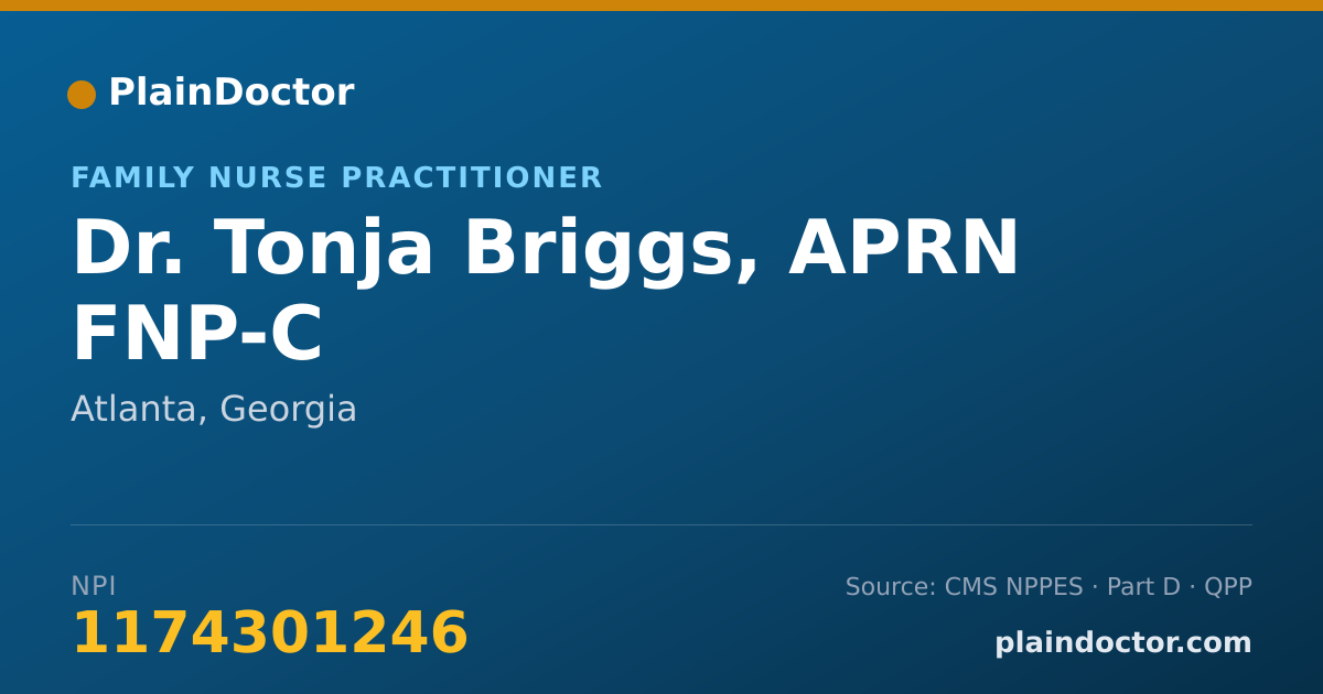 Shareable card for Tonja Briggs, APRN FNP-C - Family Nurse Practitioner, Atlanta, GA