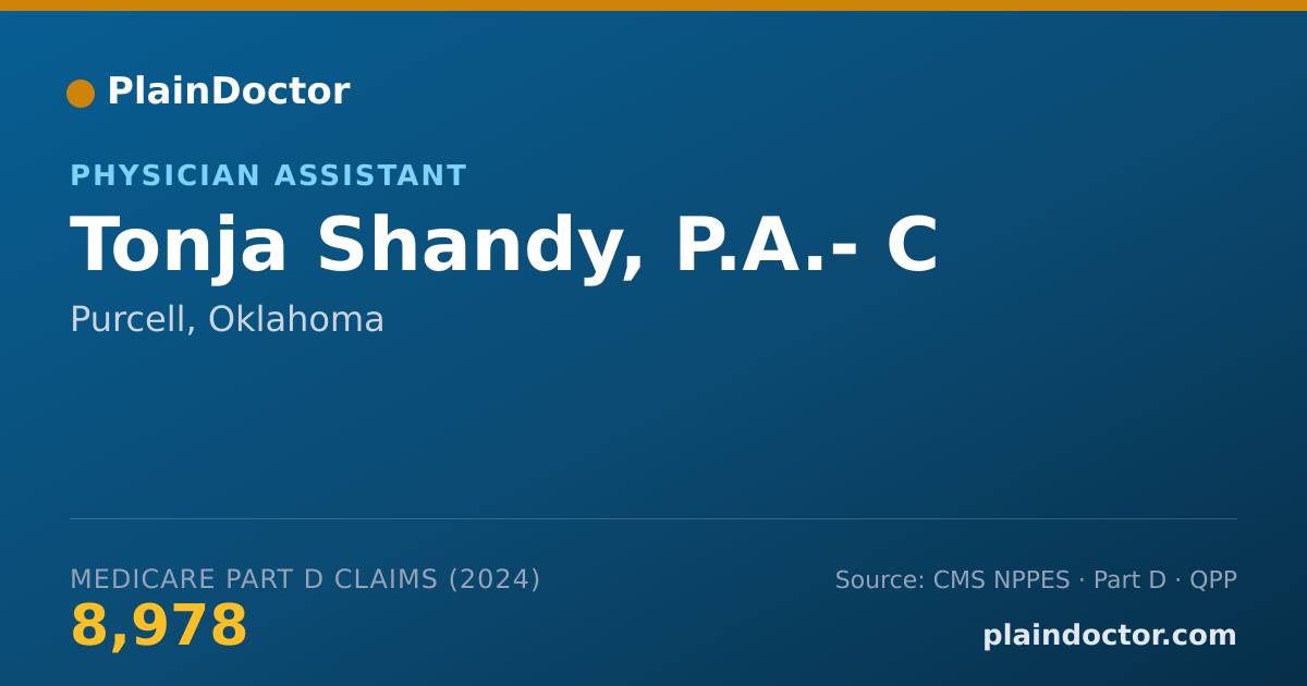 Shareable card for Tonja Shandy, P.A.- C - Physician Assistant, Purcell, OK