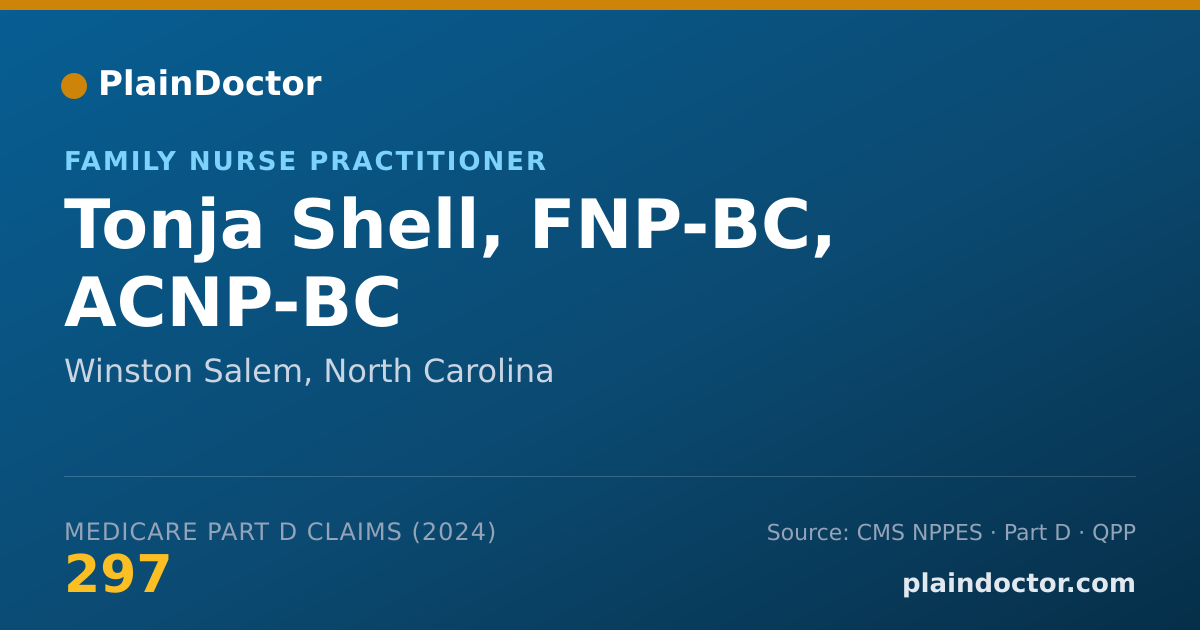 Shareable card for Tonja Shell, FNP-BC, ACNP-BC - Family Nurse Practitioner, Winston Salem, NC