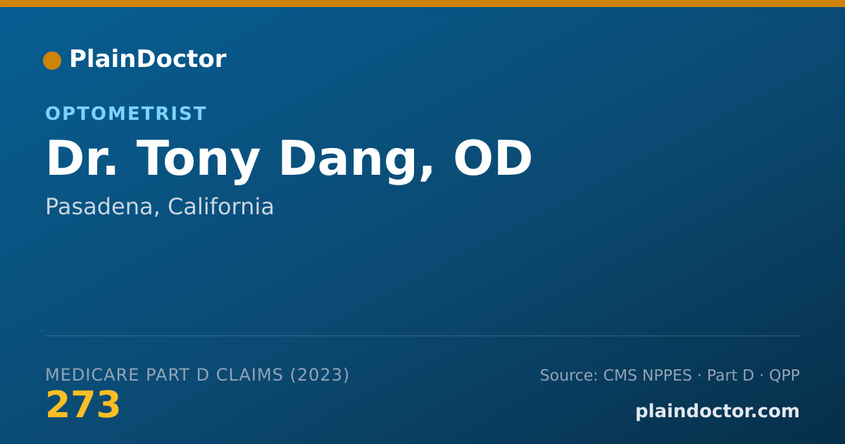 Shareable card for Tony Dang, OD - Optometrist, Pasadena, CA