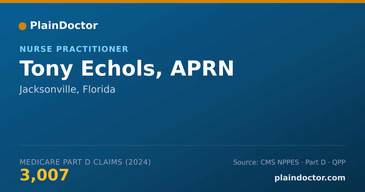 Shareable card for Tony Echols, APRN - Nurse Practitioner, Jacksonville, FL