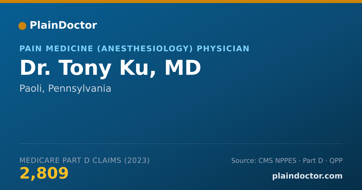 Shareable card for Tony Ku, MD - Pain Medicine (Anesthesiology) Physician, Paoli, PA