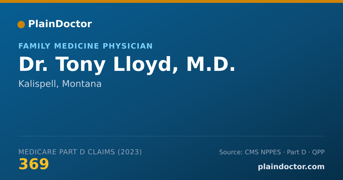 Shareable card for Tony Lloyd, M.D. - Family Medicine Physician, Kalispell, MT