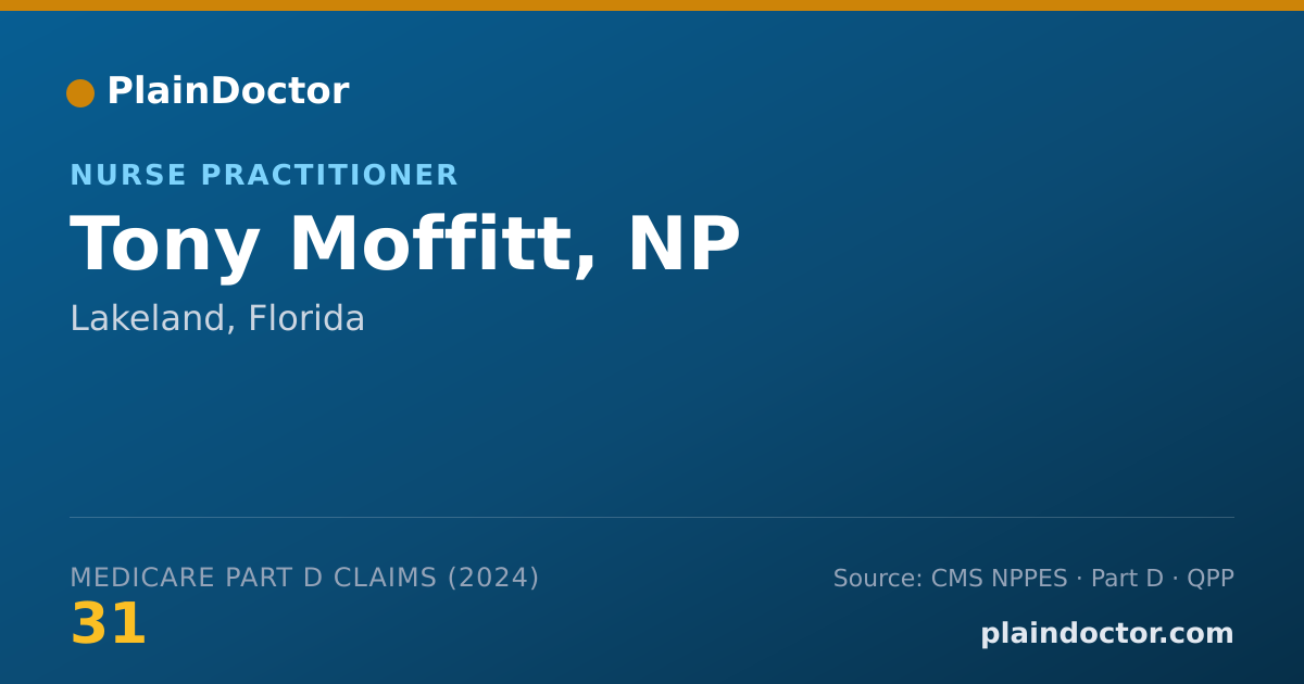 Shareable card for Tony Moffitt, NP - Nurse Practitioner, Lakeland, FL