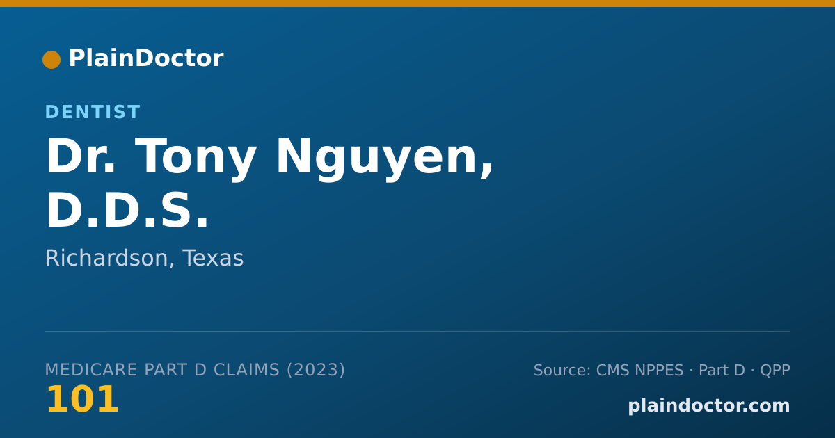 Shareable card for Tony Nguyen, D.D.S. - Dentist, Richardson, TX
