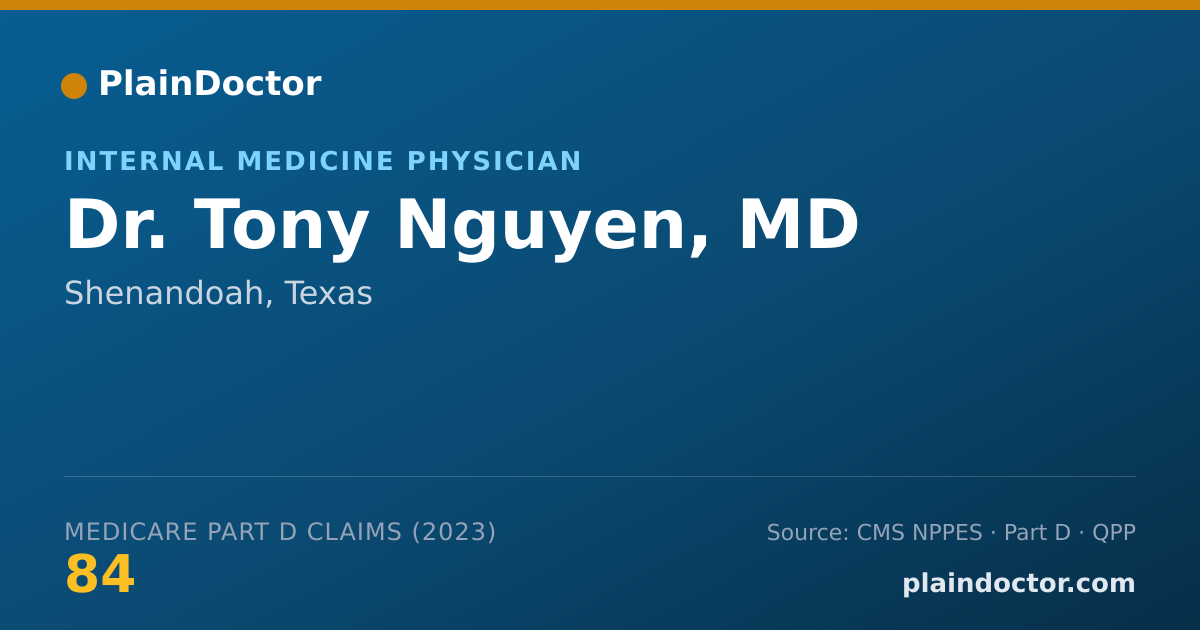 Shareable card for Tony Nguyen, MD - Internal Medicine Physician, Shenandoah, TX