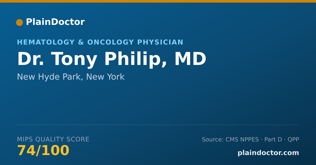 Shareable card for Tony Philip, MD - Hematology & Oncology Physician, New Hyde Park, NY