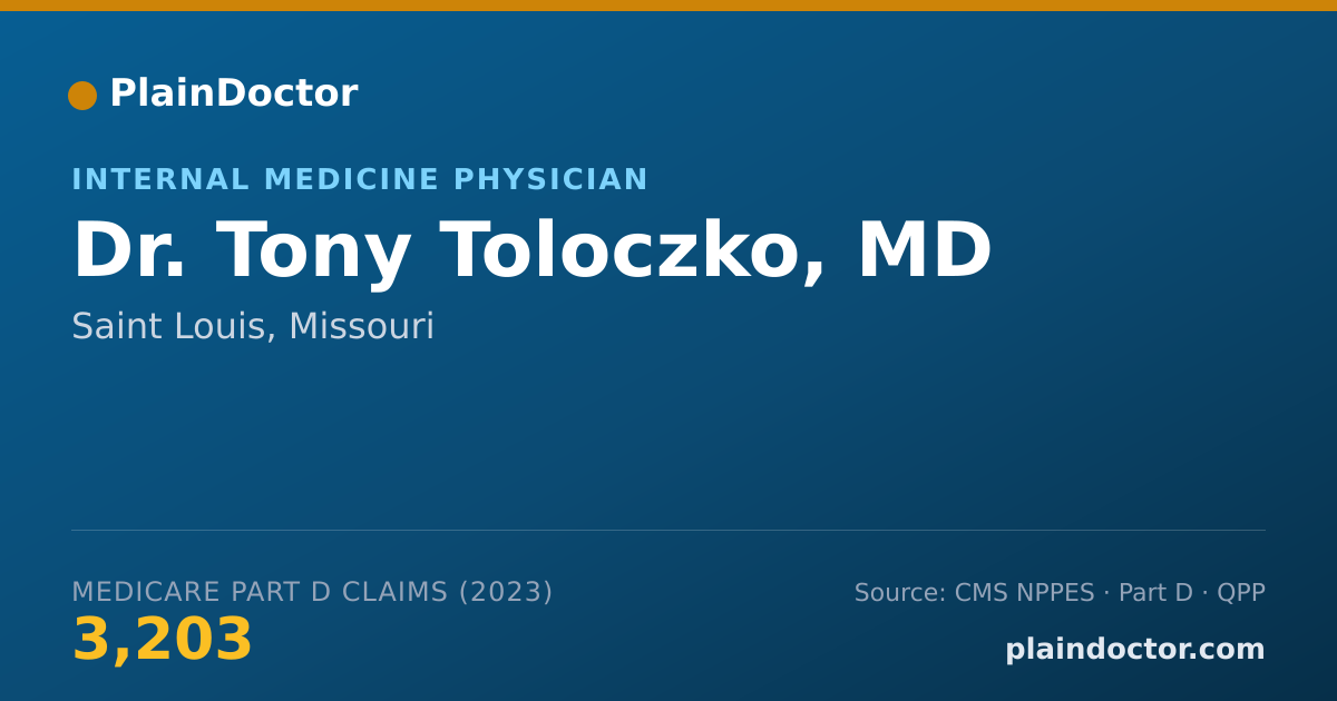 Shareable card for Tony Toloczko, MD - Internal Medicine Physician, Saint Louis, MO