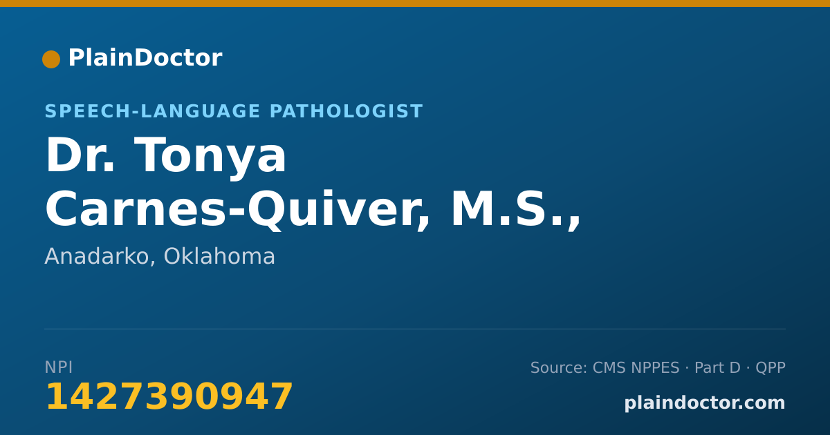 Shareable card for Tonya Carnes-Quiver, M.S., CCC-SLP - Speech-Language Pathologist, Anadarko, OK